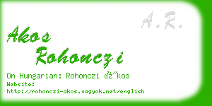 akos rohonczi business card